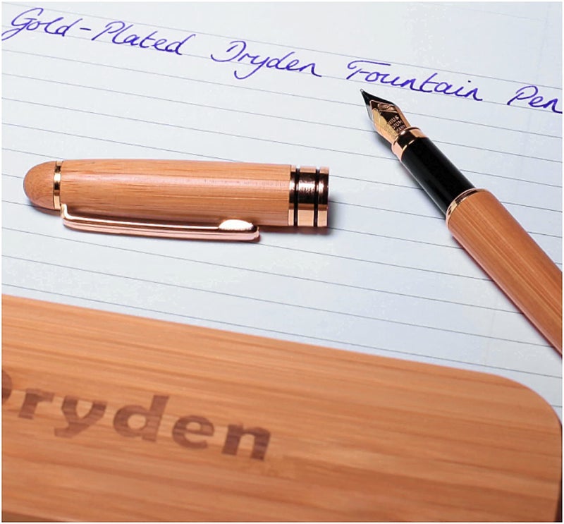 Dryden Designs Luxury Bamboo Fountain Pen with Ink Refill Converter and Matching Gift Case - Smooth & Elegant, Gift Set for Calligraphy Writing, Signature, Journal, Artist and Professionals - Image 3